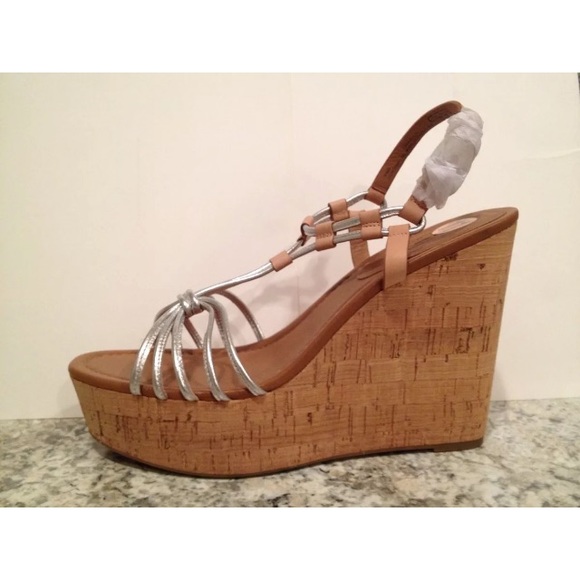Coach Georgiana wedge strappy sandals silver - Picture 1 of 13